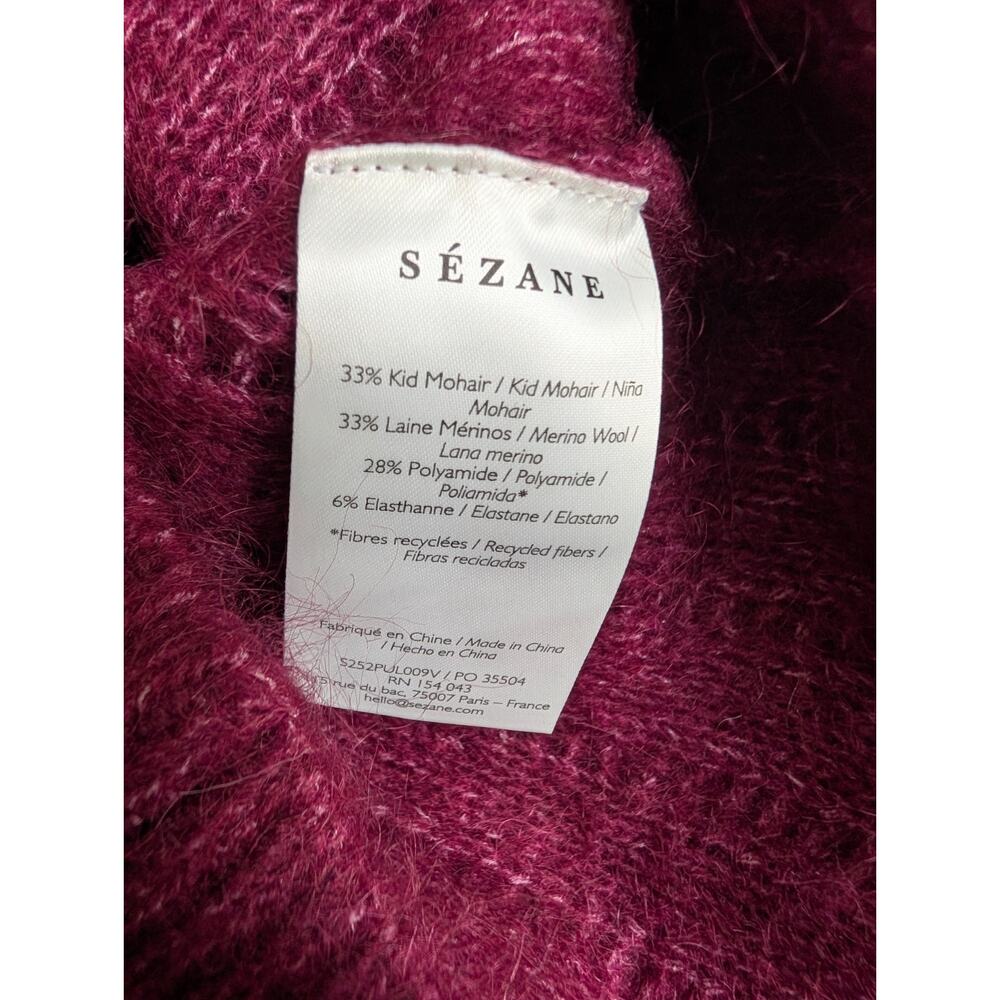 Sézane La Maille Sweater Womens XL Raisin Merino Wool Long Sleeve Boat Neck NWT - Picture 4 of 5